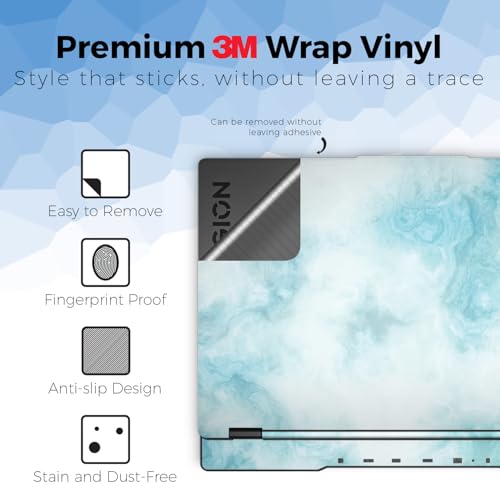 Laptop Skin Compatible with Lenovo Legion 5 Gaming Laptop (15IRX9) 2024 - Blue Marble - Premium 3M Vinyl Protective Wrap Decal Cover - Easy to Apply | Crafted in the USA - color: Blue Marble, size: Legion 5 Gaming (15IRX9) 2024 Top Skin Only, style: Matte