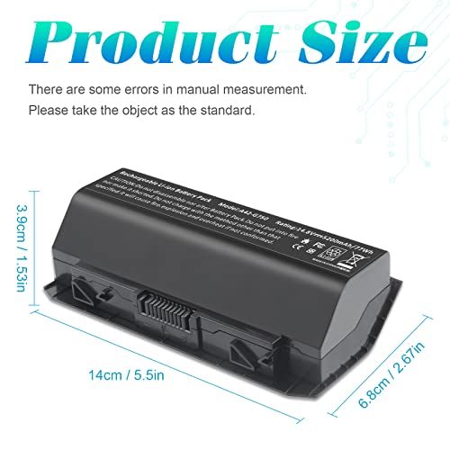 Futurebatt Laptop Battery Compatible with ASUS(ROG) G750 G750J G750JH G750JM G750JS G750JW G750JX G750JZ - size: A42-G750 7.28 4.92 1.77