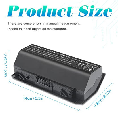 Futurebatt Laptop Battery Compatible with ASUS(ROG) G750 G750J G750JH G750JM G750JS G750JW G750JX G750JZ - size: A42-G750 7.28 4.92 1.77