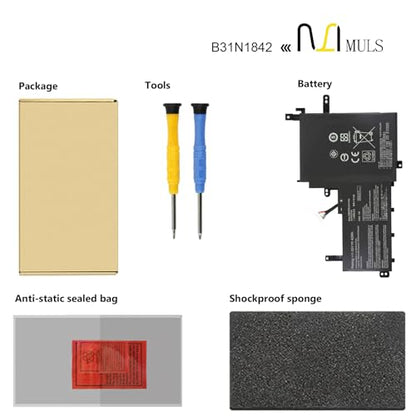 MULS B31N1842 Laptop Battery for Asus VivoBook 15 F513 M513 K513 S513 X513 | S15 S531F VivoBook S15 V5050E V5050EA S5500F S5500FL X513EA X531F X531FA K531F S531F S531FA V531F V531FA 0B200-03440000 42Wh