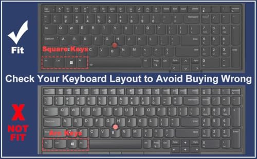 Keyboard Cover for Lenovo ThinkPad E16 Gen 1 16", Thinkpad T16 P16 P16v P16s Gen 2/Gen 1 16", Thinkpad L15 Gen 4/3 15.6" (Not Fit Thinkpad Z16, L15 Gen 2/1)-Black - color: Black