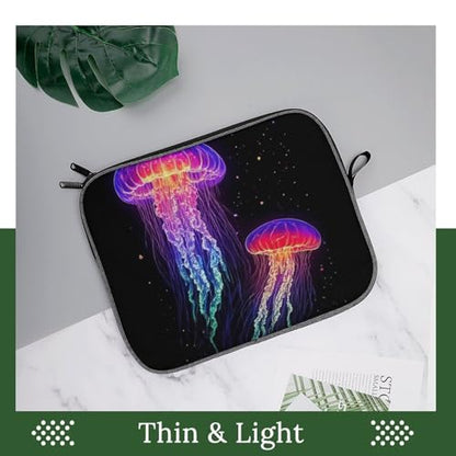 Laptop Case Sleeve, Lightweight Soft Protective Laptop Sleeve Computer Carrying Cover with Double Zipper for Daily Use, Trippy Neon Jellyfish Art, 13inch - color: Style(967), size: 13inch