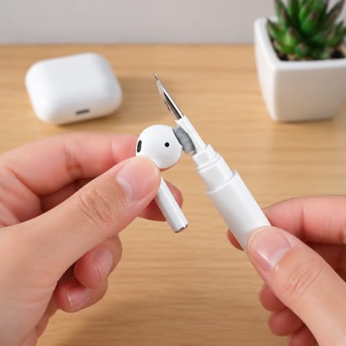 Electronic Cleaning Pen for Earbuds & Keyboards - Portable Precision Cleaning Kit for Earphone, Airpod, Laptop, Tablet, Phone, Computer, Switch & Camera Lens (White)