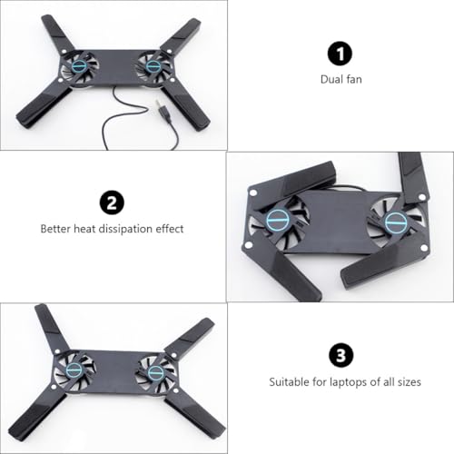Operitacx 2PCS Dual Fan Laptop Cooling Pad USB Powered Cooler with Slip Mat Quiet Ventilated Stand for All Laptop Portable Travel and Business Use