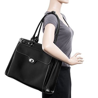 McKLEIN 15" Leather Laptop Briefcase- WINNETKA - color: Blk