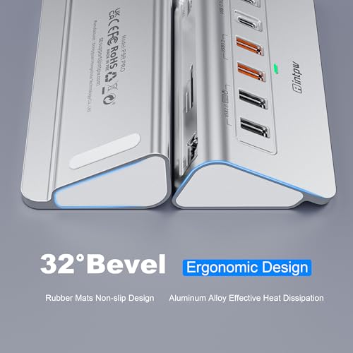 10-in-1 USB C Hub with Ethernet, 4K@60Hz HDMI, 10Gbps USB-C/USB-A, PD 100W, SD/TF, P9R PRO Docking Station for MacBook Pro/Air M1-M5, iPhone 17/16/15, iPad Pro, Windows - color: Silver Grey, size: 1.64ft
