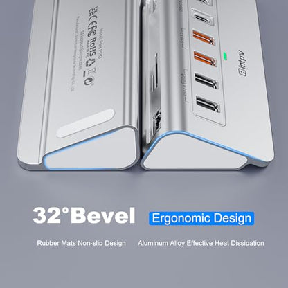 10-in-1 USB C Hub with Ethernet, 4K@60Hz HDMI, 10Gbps USB-C/USB-A, PD 100W, SD/TF, P9R PRO Docking Station for MacBook Pro/Air M1-M5, iPhone 17/16/15, iPad Pro, Windows - color: Silver Grey, size: 1.64ft