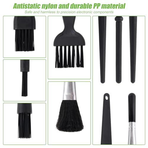 6pcs Keyboard Cleaning Kit, Stainless Steel Keycap Puller & Anti Static Dust Brush Portable Keyboard Cleaning Brushes for Computer Keyboards Camera Motherboard Desk Office Equipment
