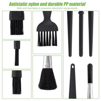 6pcs Keyboard Cleaning Kit, Stainless Steel Keycap Puller & Anti Static Dust Brush Portable Keyboard Cleaning Brushes for Computer Keyboards Camera Motherboard Desk Office Equipment