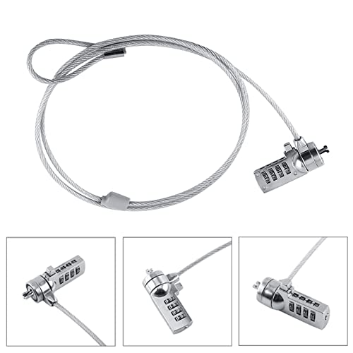 Cable Lock, Laptop Locking Cable Combination Laptop Lock Cable Locks with Combination Laptop Lock Notebook Combination Lock Cable Chain Theft Deterrent 4 Digit Password for