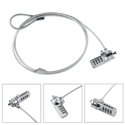 Cable Lock, Laptop Locking Cable Combination Laptop Lock Cable Locks with Combination Laptop Lock Notebook Combination Lock Cable Chain Theft Deterrent 4 Digit Password for