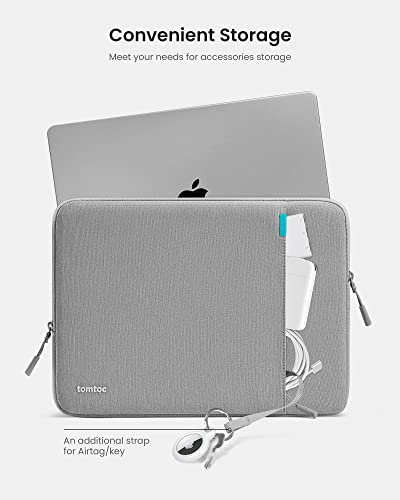 tomtoc 360° Protective Laptop Sleeve for 15-inch New MacBook Air M5/A3448 (2026), M4/A3241, M3/A3114, M2/A2941, Water-Resistant Laptop Case Fits 15-inch MacBook Pro A1990 A1707 & Surface Laptop AI PC | M4/A3241, M3/A3114, M2/A2941, Water-Resistant Laptop