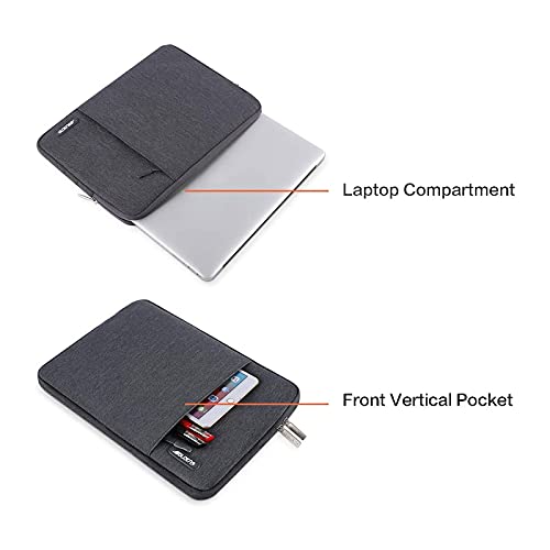 MOSISO Laptop Case 12.3 inch, 11-11.6 inch Laptop Sleeve Bag with Pocket | Compatible with MacBook Air 11.6, Acer HP Dell Lenovo Samsung, Surface Pro, Polyester Vertical Computer Bag, Space Gray - color: Space Gray, size: 12.3 inch