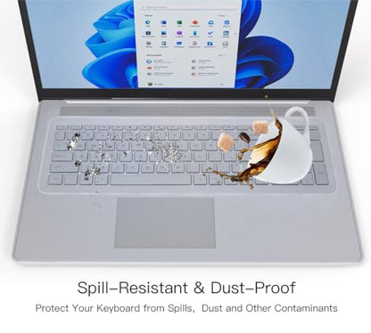 Universal 17" 17.3" Keyboard Cover Skin for 17 17.3 inch Laptop Notebook Keyboards Ultra Thin HP Acer Lenovo ASUS MSI Silicone Waterproof Dustproof Keyboard Cover Skin Protector, Clear (14.37" x 5.1") - size: 17"-17.3"
