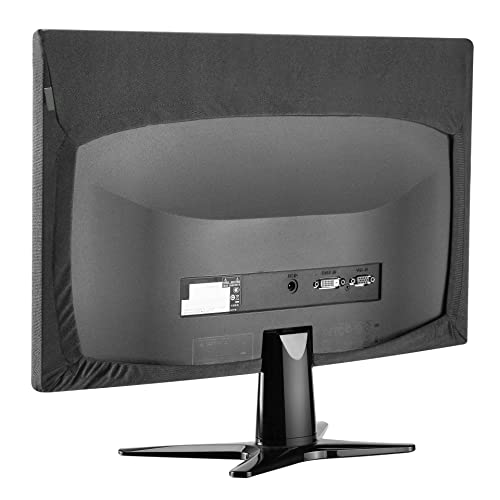 Elastic soft cloth computer dust cover black for 17/18/19/20/21 inch computer monitor and most brands of flat screen TV (17 to 21 inches)