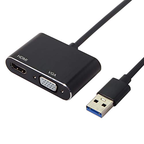 Chenyang USB 3.0 to HDMI ＆ VGA HDTV Adapter Cable External Graphics Card for Windows Laptop - color: USB 3.0 to HDMI ＆ VGA