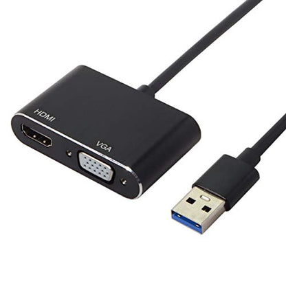 Chenyang USB 3.0 to HDMI ＆ VGA HDTV Adapter Cable External Graphics Card for Windows Laptop - color: USB 3.0 to HDMI ＆ VGA