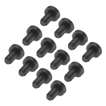 uxcell High Temp Silicone Plug Mount Dia 3.5mm/0.14 inch t Shaped Rubber Stopper Hole Plugs for Powder Coating Plating Waterproof Plugs Sealing Plugs Black Pack of 12(OD 6mm) - size: 3.5x6mm
