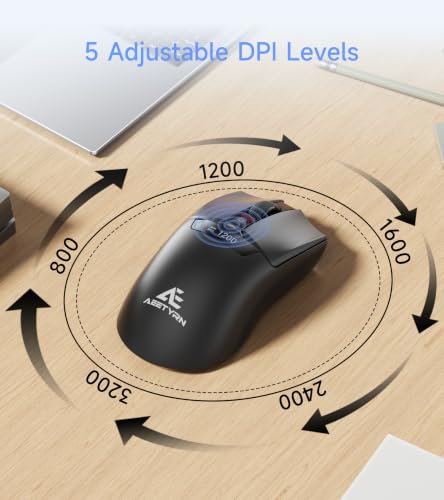 Wireless BT Mouse with Smart LED Screen, 3 Modes(2.4G & BT5.1/5.2) Connect Up to 3 Devices, Rechargeable, Silent Click, 5 DPI Levels, Ergonomic Optical Mice for Laptop PC Mac Windows, Black