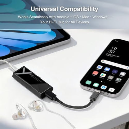 Surfans X10 Portable Headphone Amplifier, USB-C Dongle DAC & DAC Amp with 3.5mm SE/4.4mm Balanced Outputs, 522mW ES9028Q2M Hi-Res Audio Adapter for IEMs, iPhone, Android, PC/Mac, Blue - color: Blue