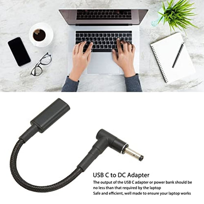 USB C Female to 4.0x1.7mm DC Male Adapter 100W PD Chip for Laptop Charging Cord for Dell HP Lenovo, Braided Cable Power Connector for Monitor Docking Station
