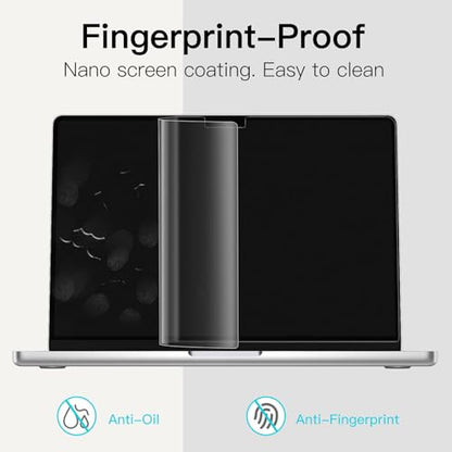 JETech Screen Protector for MacBook Pro 14-Inch (M1-M5, 2021-2026), Anti-Glare PET Matte Film, Anti-Fingerprint, 2-Pack - size: MacBook Pro 14 Inch (2021-2026)