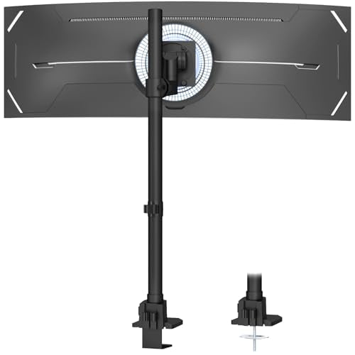Monitor-Arm Ultrawide Heavy Duty 24-57'' - Extra Tall Aluminum Single Monitor Mount Holds up to 59.4lbs, Adjustable Desk Mount Stand, VESA 75/100 mm, Black - size: Extra Tall