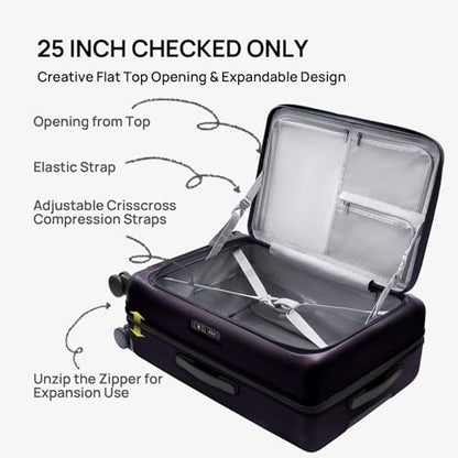 NINETYGO Carry On Luggage 22x14x9 Airline Approved, 20 Inch Suitcase with Front Compartment, Lightweight PC Hard Shell, Cup Holder, Clamshell, TSA Lock, Spinner Wheels (Blackcurrant Oolong) - color: 04-Blackcurrant Oolong, size: Carry-On 20-Inch (Clamshel