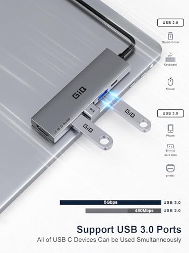 Giq USB Docking Station USB C HUB USB C to HDMI Adapter Triple Display USB C Laptop Docking Station Compatible with MacBook Pro/Air,MacBook M1 USB Dock