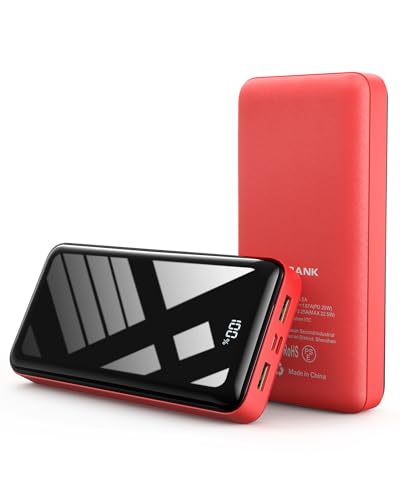LOOPEAK Power Bank 50000mAh 22.5W Fast Charging Portable Charger, USB C Quick Charge with 3 Outputs&2 Inputs, LED Display, High Capacity External Cell Phone Battery Pack for iPhone, iPad, Android - color: Red, size: 50000mAh