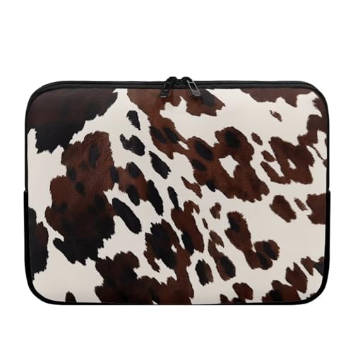 Black Brown Cow Print 13 Inch Laptop Sleeve Shockproof Slim Tablet Carrying Case Bag Easy to Carry - color: Black Brown Cow, size: 13 Inch