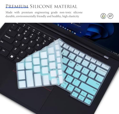 Keyboard Cover for 2024 2023 Lenovo ThinkPad E14 Gen 6/5 14",Thinkpad x1 Carbon Gen 11/10,ThinkPad T14 T14s L14 P14s Gen 4/3 (Not Fit Thinkpad T14 L14 P14s Gen 2/1, Thinkpad E14 Gen 4/3)-Gradual Mint - color: Guadual Mint