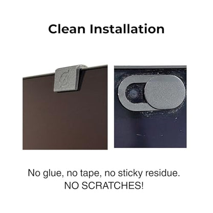 Webcam Cover Slide for Laptop, Made in the USA, Thin, Flexible, Push-On Camera Cover for MacBook, PC & Chromebook, No Adhesive, No Residue, 6 Pack
