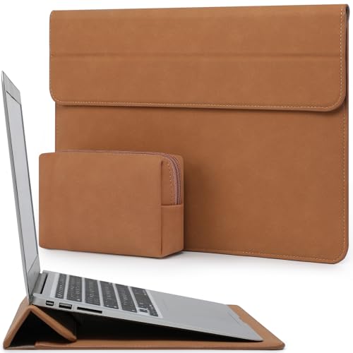 HYZUO 13 Inch Laptop Case Sleeve with Stand for MacBook Air, Brown | for MacBook Air 13 M5-M1, 2026 13" MacBook Neo, 2026-2016 MacBook Pro 13 M2 M1, iPad Pro/Air 13, Surface Pro 12-3, XPS 13 - color: Brown, size: 13 Inch