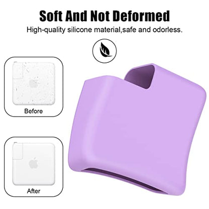 for MacBook Pro 16 inch 2026 M5 A3428 A3429 140W Power Adapter Cover, 140W Soft Silicone Charger Case Sleeve for Mac Pro 16 A3403 A3186 A2991 A2780 A2485 2021-2024 M4 M3 M2 M1, Pink Purple - color: Pink Purple