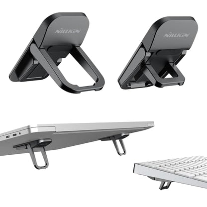 Nillkin Computer Keyboard Stand for Desktop with 3 Adjustable Angles, Mini Laptop Feet, Flip Keyboard Riser Feet for Keyboards, Laptop Stand for MacBook, Dell, HP, Other 14-16 Inches, Black - color: Black