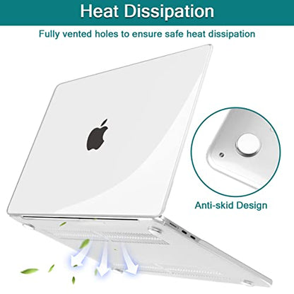 Teryeefi MacBook Air 13.6 Inch Case M5 2022 2023 2024 2025 2026 Model: A2681/A3113/A3240/A3449, Hard Shell Cover & Keyboard Cover & USB 3.0 Adapter for New MacBook Air 13 M4 M3 M2, Crystal Clear - color: Crystal Clear