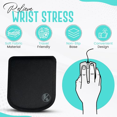 Ultra-Thin Portable Laptop Wrist Rest Pads (Onyx Black) - color: Onyx Black