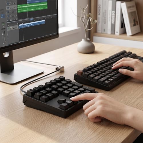 Zunate Mechanical Number Pad 34 Keys USB Wired Numpad, RGB Backlit PBT Keycaps Red Switch Numeric Keypad with Shortcut Keys for Laptop Desktop PC Data Entry Work