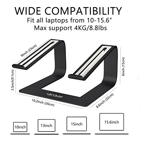 Urmust Laptop Stand for Desk - Ergonomic Computer Stand Riser Holder for MacBook Air Pro, Dell, HP, Lenovo, Samsung, Alienware Laptops 11-15.6" (Black, Up to 15.6" Laptop) - color: D-Black
