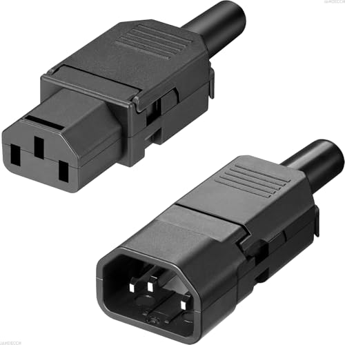 3 Pin Terminal Quick Connectors, 10A 250V IEC320 C13 Female + C14 Male Inline Power Plug Adapter Socket Connector - style: C13 +C14