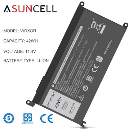 WDX0R Laptop Battery for dell Inspiron 15 7579 7569 5578 5565 5567 5568 5570 5775 5579 7560 7570 13 5378 5368 7375 7368 7378 17 5765 5767 5770 Series P69G001 P58F P58F001 P75F P66F P69G 3CRH3 - size: WDX0R 10.47 × 6.61 × 0.83 in