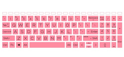Keyboard Skin Compatible for 15.6" HP Laptop 15-fc 15-fd 15z-fc, HP Pavilion 15 15-eg/eh/er 15t-eg200/eg300 15z-eh300, HP Pavilion 17z 17z-cp000 17z-ca200 17-cn 17-cp (Large Letters, Pink) - color: Large Letters, Pink