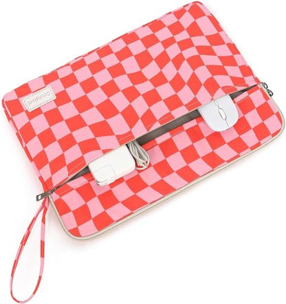 Laptop Sleeve Carrying Case Bag with Handle and Pocket for MacBook Pro 16 inch and 16 inch-16.2 inch Lpaotp (Grid) - color: Grid With Strap, size: 16 inch