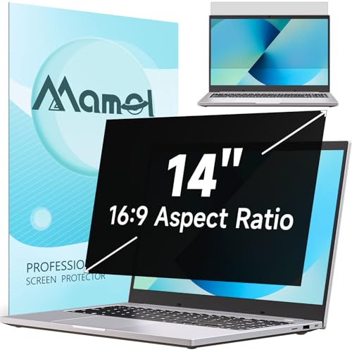 Nano Laptop Privacy Screen 14 Inch 16:9, No Glue Computer Monitor Privacy Shield, Matte Anti Glare Blue Light Filter Compatible with Lenovo Hp Dell Acer Asus Thinkpad Envy Xps - size: Laptop 14 Inch (16:9 Aspect)