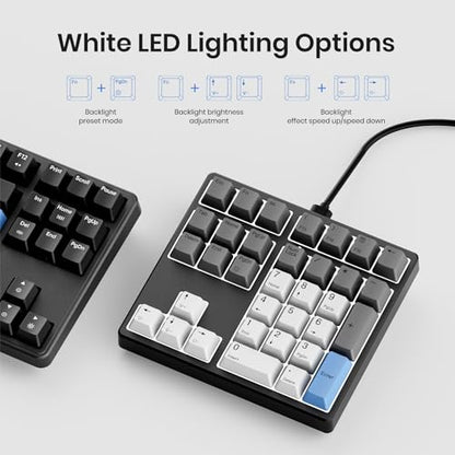 Kisnt KN34 Mechanical Numpad, Full-Function for Heavy Excel Financial | Wired 34 Keys Hot Swappable, PBT Keycaps with White Backlit, Laptop MacBook PC Desktop Compatible (Red Switch) - color: Red Switch