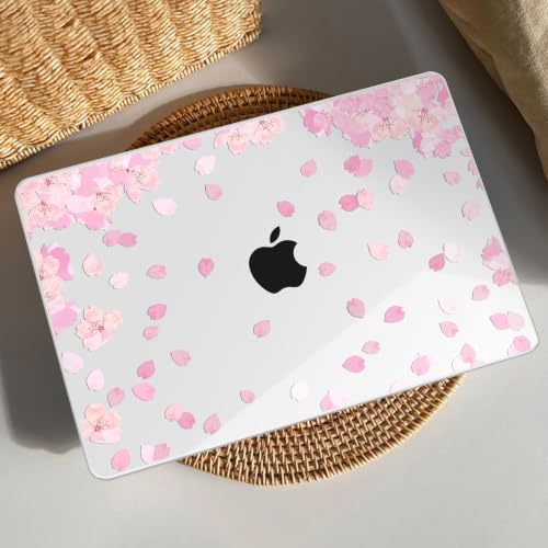 AKIT for MacBook Air 13 inch Case M5 M4 M3 M2 2026-2022, Cherry Blossom | A3449 A3240 A3113 A2681, Vivid Pattern Hard Shell Laptop Case+Screen Protector+Keyboard Cover for MacBook Air 13.6 inch - color: Cherry Blossom