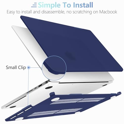 MEEgoodo for M5 MacBook Pro 16 inch Case 2026 2024 2023 2021 (Fit Model A3429/A3428/A3403/A3186/A2991/A2780/A2485) M5 M4 M3 M2 M1 Pro/Max, Laptop Case with Keyboard & Webcam Cover, Matte Navy Blue - color: Matte Navy Blue