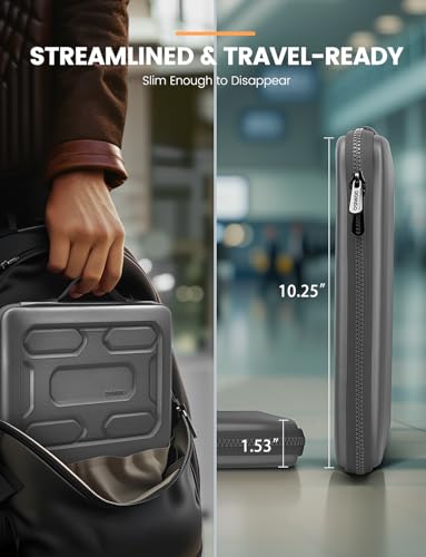 DOMISO 13.3 inch Laptop Sleeve with Handle Shockproof Computer Bag Waterproof EVA Protective Carrying Case for 13-13.3 inch Notebooks/13 MacBook Air/MacBook Pro Retina/Dell XPS 13/HP, Dark Grey - color: Dark Grey, size: 13.3 inch