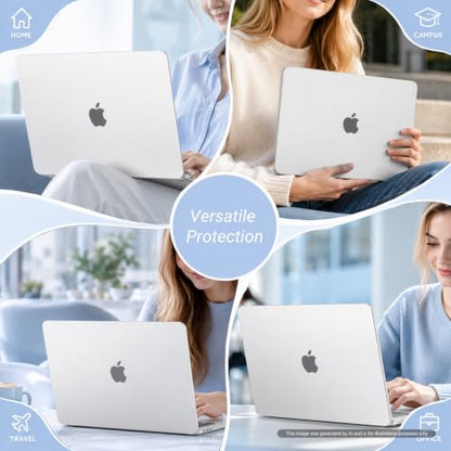 MOSISO Compatible with MacBook Air 13 inch Case M5 2026 M4 M3 M2 2025-2022 A3449 A3240 A3113 A2681, Seamlessly Closes Anti-Crack&Anti-Fingerprints Hard Shell for MacBook Air 13.6 Case, Frost Clear - color: Frost Clear